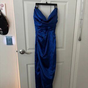 Royal Blue Silk Dress